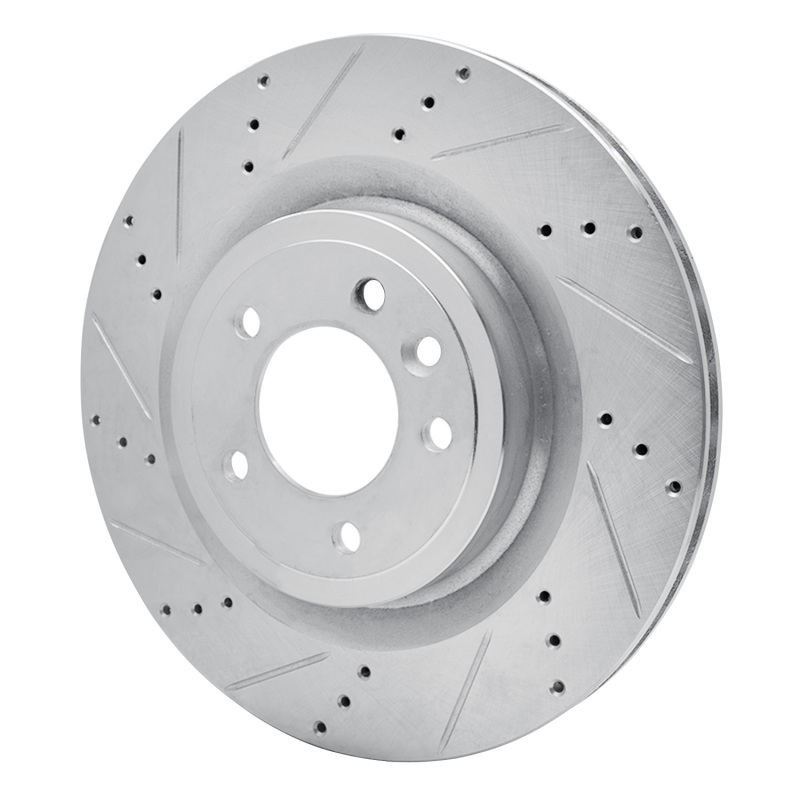 Land Rover Range Rover Brake Rotor (1) - Rear Left - R1 Concepts - Drilled & Slotted - Silver - `14-`24